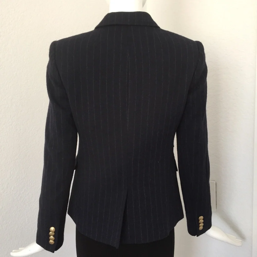 j. crew schoolboy navy gray pinstripe blazer